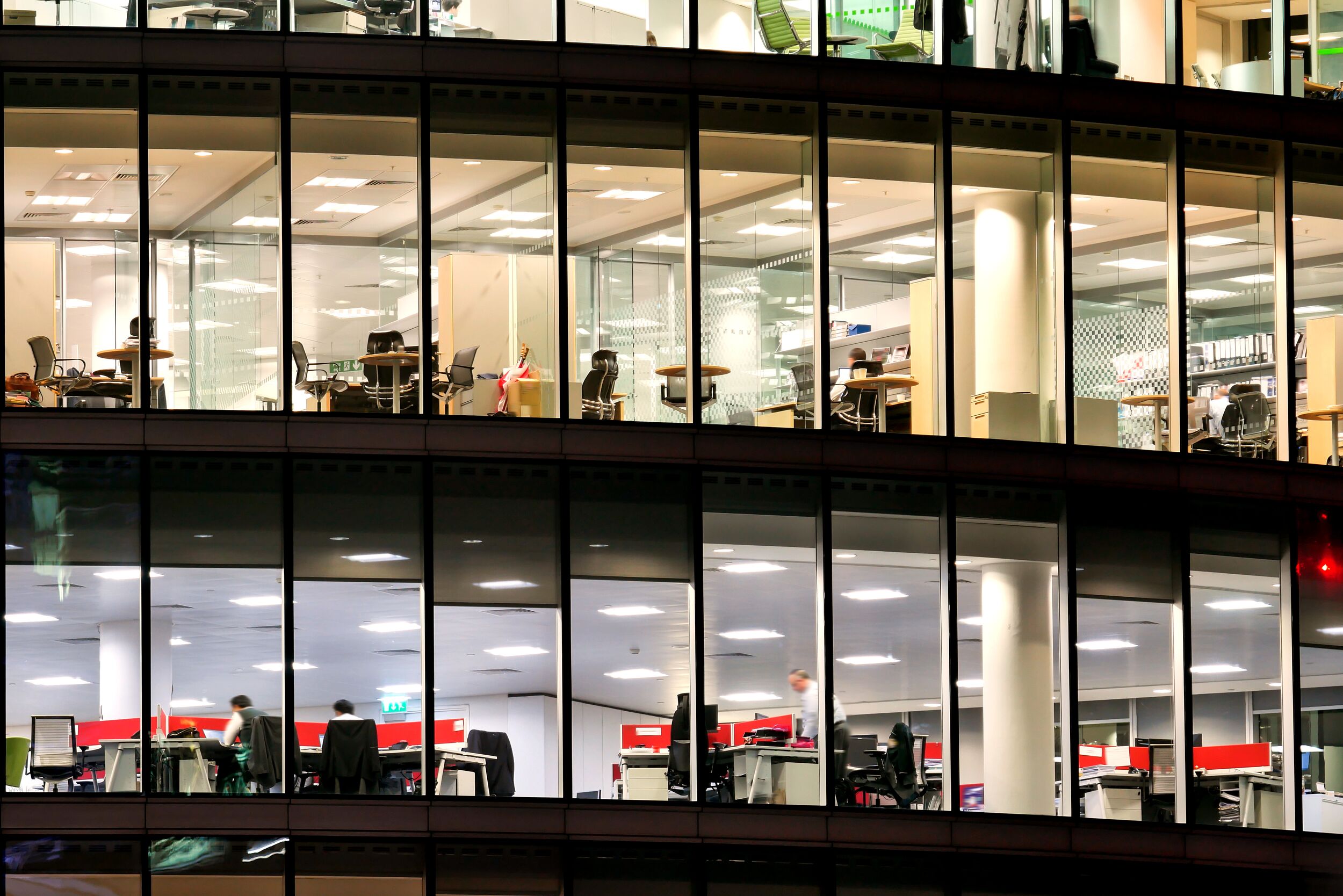 London glass office building.