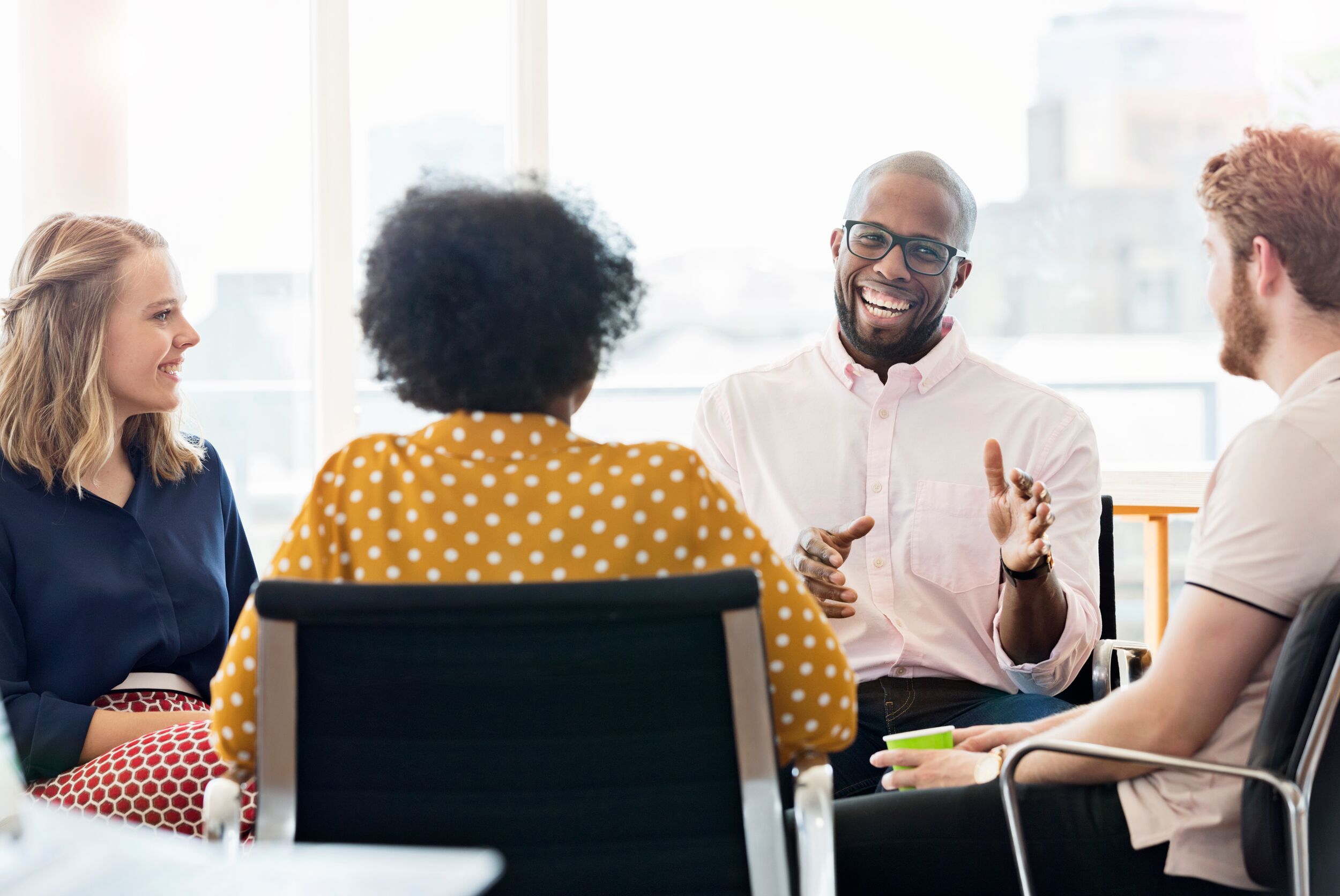 Business people having meeting in modern office.