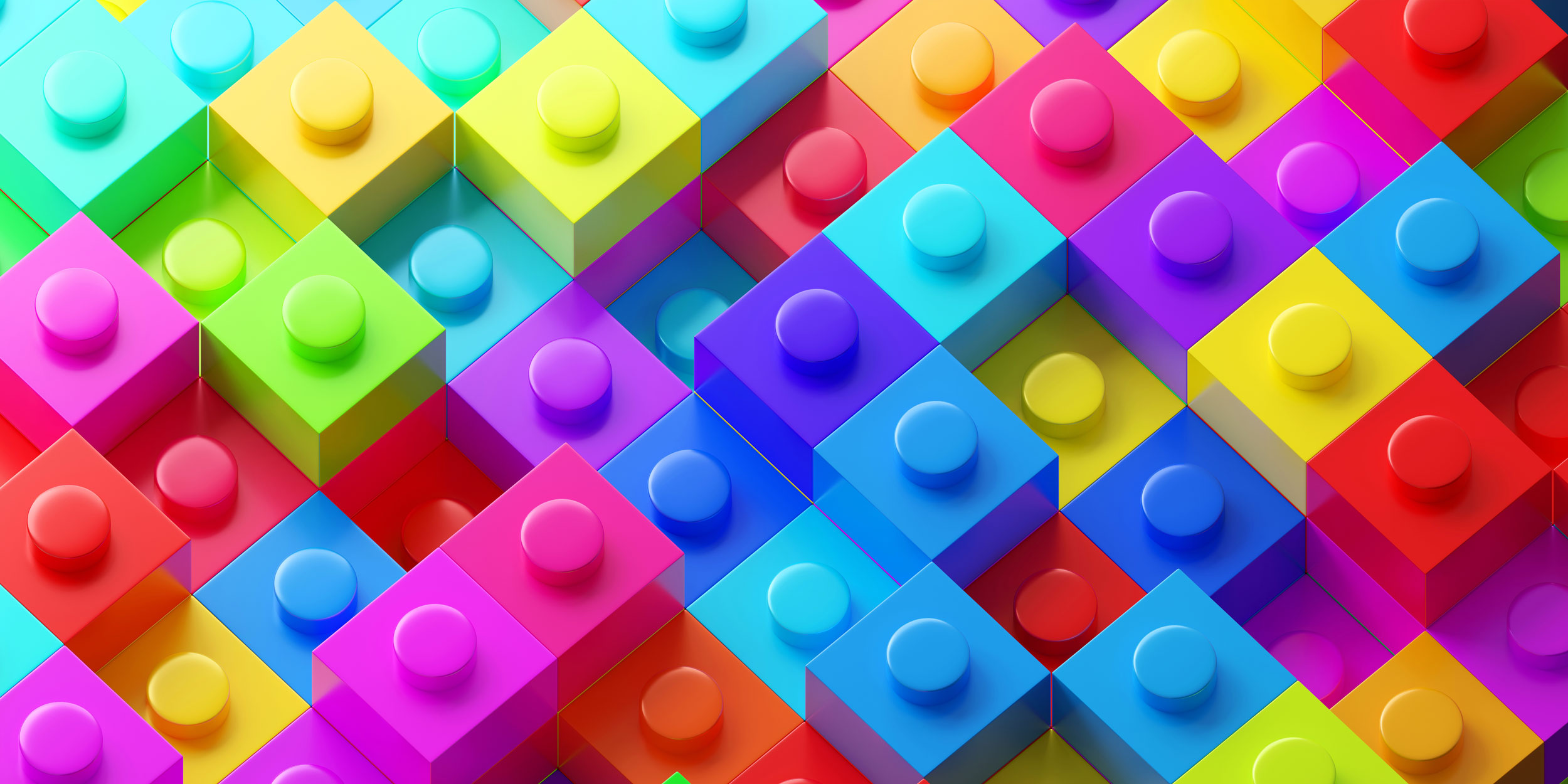 Colourful toy bricks