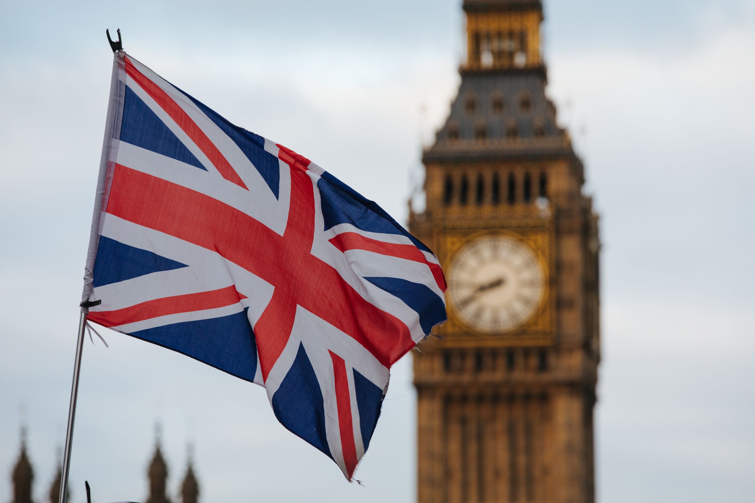 Biritsh flag in front of Big Ben.