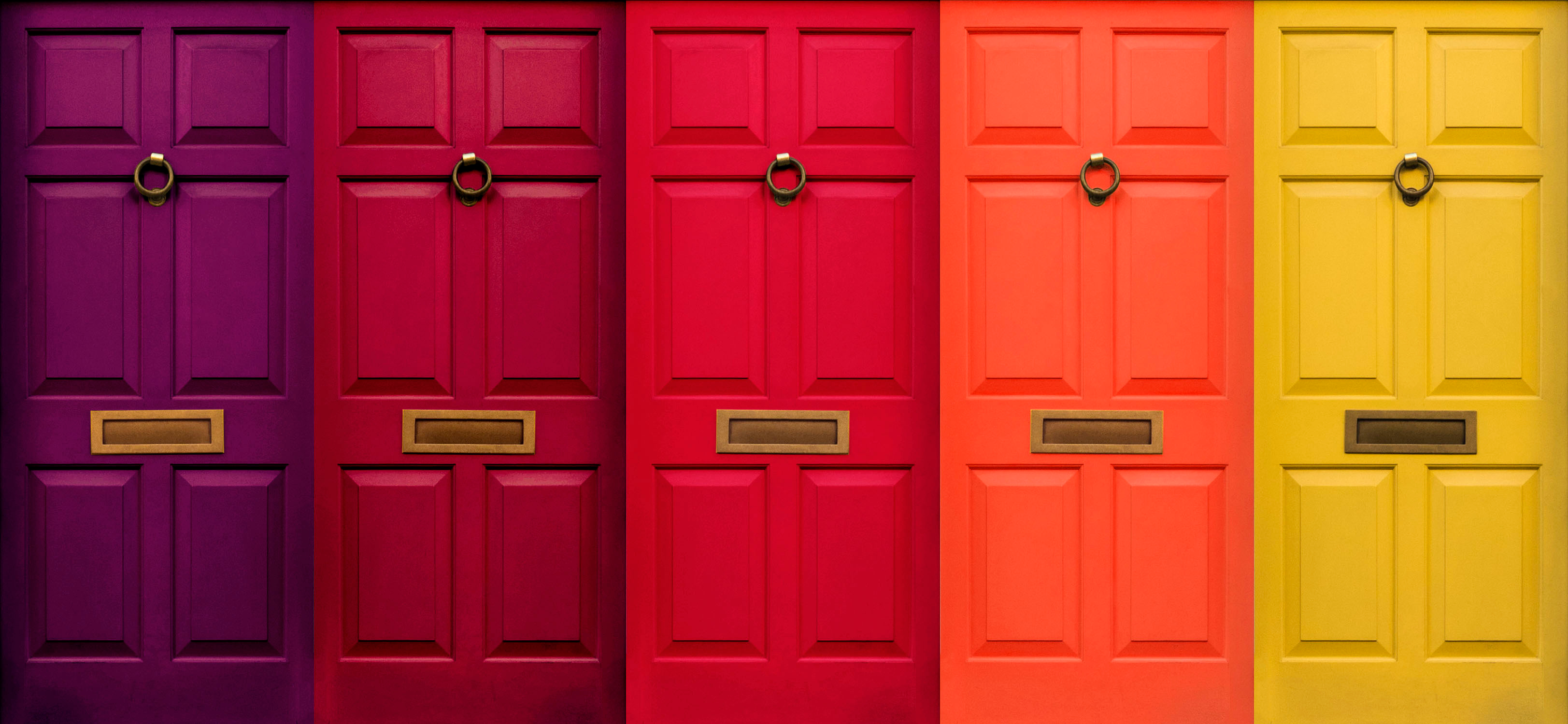 Different colored doors